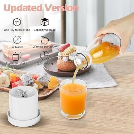 Portable Mini Blender for Fresh Juice, 6 Blade Portable Electric USB Juice Maker/Personal Size Blender for Juices, Shakes and Smoothies