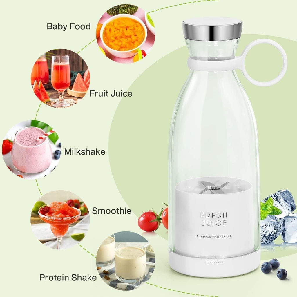 Portable Mini Blender for Fresh Juice, 6 Blade Portable Electric USB Juice Maker/Personal Size Blender for Juices, Shakes and Smoothies