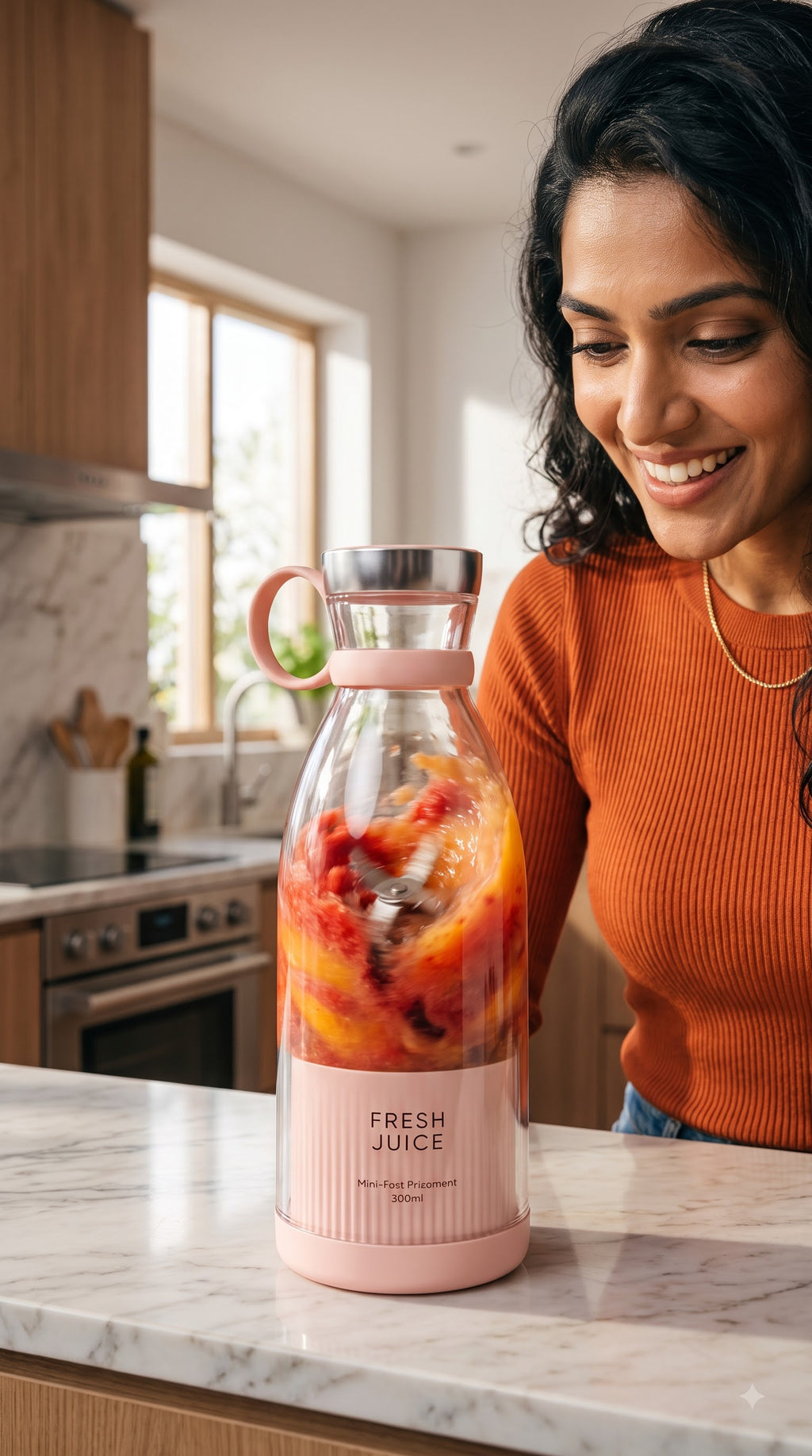 Portable Mini Blender for Fresh Juice, 6 Blade Portable Electric USB Juice Maker/Personal Size Blender for Juices, Shakes and Smoothies
